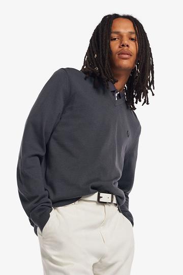 Fred Perry Classic V-Neck Jumper Miesten Neuleet Mustat | FI 1755EBCX